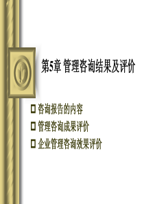 5 管理咨询结果极其评价