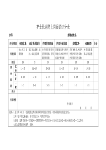 护士长竞聘上岗演讲评分表