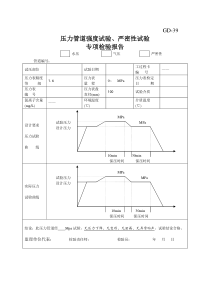 压力管道强度试验、严密性试验