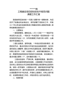 招投标项目不规范自查整改报告