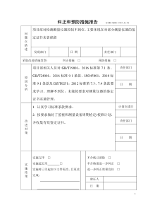 纠正和预防措施报告