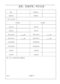 管道冲洗、吹扫、清洗记录定稿