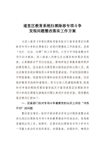 区教育局扫黑除恶专项斗争发现问题整改工作方案