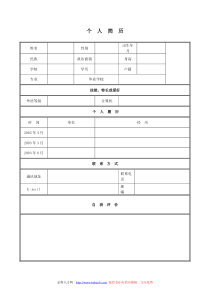 大学生个人简历模板