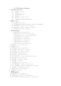 电子元件中英文对照