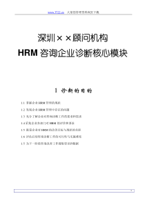 HRM咨询企业诊断核心模块