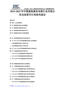 2019-2025年中国虚拟服务电商行业市场分析及投资可行性研究报告