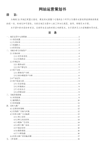 B2C网站运营策划书