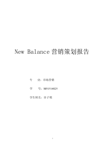 New Balance 营销策划报告