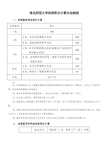 淮北师范大学科研积分计算办法细则