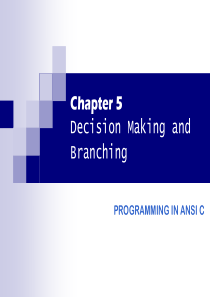 programminginANSIC-Chapter5DecisionMakingand