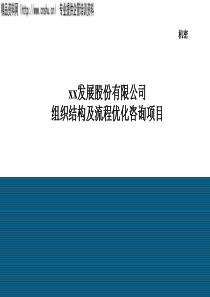 XX公司组织结构及流程优化咨询项目