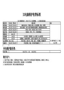 电脑维护收费标准