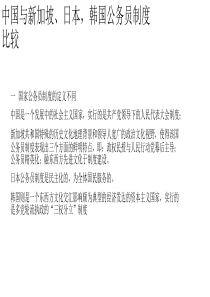 中国与新加坡、韩国公务员制度比较