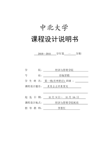 XXXX《企业形象策划》课程设计报告模板(填好交回打印稿)