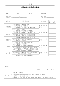 设计师绩效考核表