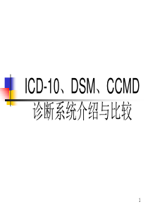 ICD-10、DSM、CCMD诊断系统介绍与比较