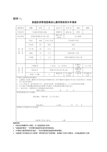 家庭经济特别困难幼儿教师资助项目申请表