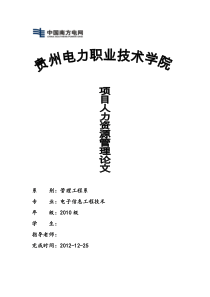 系统集成项目人力资源管理论文