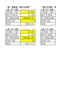 “厘”与“银行年利率”换算
