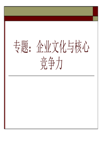 专题：企业文化与核心竞争力