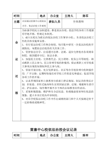 中心小学依法治校会议记录