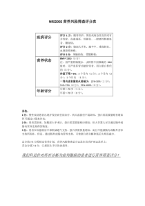 NRS2002营养风险筛查评分表