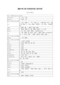 牛津上海小学英语四年级上册单词表