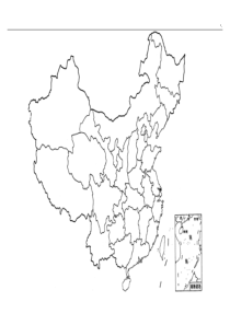 中国行政区划空白图及其山脉空白图