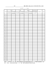 敬老院食品安全检查登记表