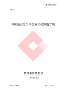 中国盐业总公司企业文化实施方案