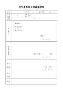 学生暑期社会实践鉴定表(全文可读)