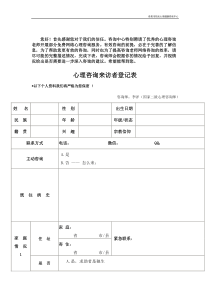 (完整版)心理咨询来访者登记表