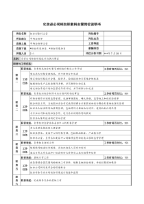 化妆品公司柜台形象科主管岗位说明书