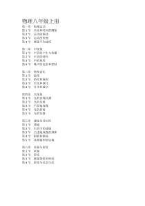 最新人教版初中物理新课标教材目录物理八年级上册