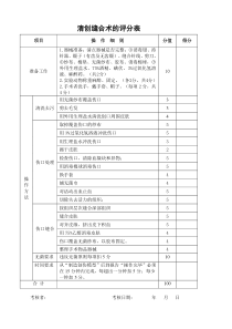 清创缝合术评分标准