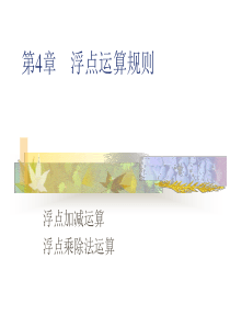 计算机组成原理第4章 浮点数运算方法