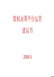 04通用股权众筹平台运营建议书