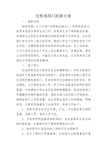 纪检部招新方案