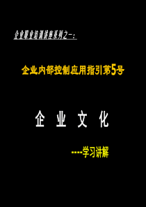 企业内部控制应用指引第5号--企业文化