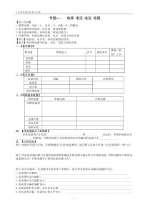 九年级物理电学复习专题一：  电路 电流 电压 电阻