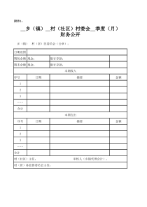 村务公开财务公开模板