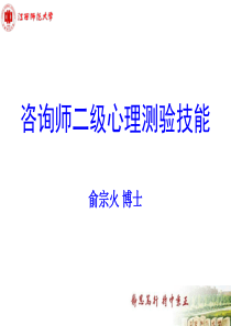 二级心理咨询师测验技能