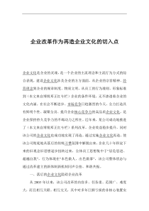 企业改革作为再造企业文化的切入点(1)