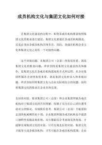 企业文化--成员机构文化与集团文化如何对接(DOC 5页)