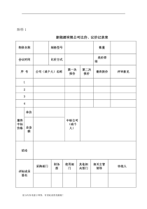 物资采购比价、议价记录表模板