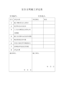 安全文明施工评定表