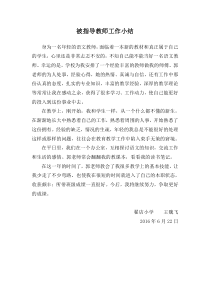 被指导青年教师工作总结