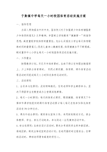 于集镇中学每天一小时校园体育活动实施方案