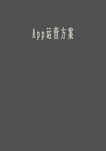 app运营方案